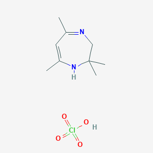 molecular formula C9H17ClN2O4 B14739841 Perchloric acid;2,2,5,7-tetramethyl-1,3-dihydro-1,4-diazepine CAS No. 5992-33-6