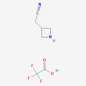 molecular formula C7H9F3N2O2 B1474003 3-Cyanomethylazetidine tifluoroacetate CAS No. 1205750-84-0