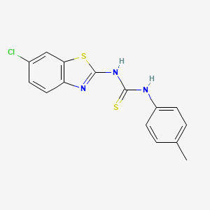 molecular formula C15H12ClN3S2 B14740080 N-(6-Chloro-1,3-benzothiazol-2-yl)-N'-(4-methylphenyl)thiourea CAS No. 1819-50-7