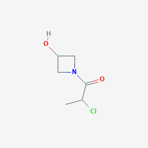 molecular formula C6H10ClNO2 B1474035 2-Chloro-1-(3-hydroxyazetidin-1-yl)propan-1-one CAS No. 1698590-75-8