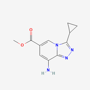 molecular formula C11H12N4O2 B1474072 Methyl 8-amino-3-cyclopropyl-[1,2,4]triazolo[4,3-a]pyridine-6-carboxylate CAS No. 927802-06-0