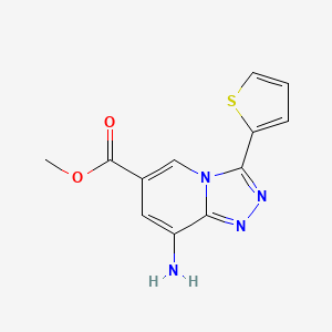 molecular formula C12H10N4O2S B1474095 Methyl 8-amino-3-(2-thienyl)[1,2,4]triazolo[4,3-a]pyridine-6-carboxylate CAS No. 927802-12-8