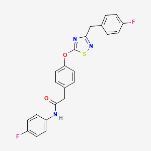 molecular formula C23H17F2N3O2S B14740965 N-(4-fluorophenyl)-2-[4-[[3-[(4-fluorophenyl)methyl]-1,2,4-thiadiazol-5-yl]oxy]phenyl]acetamide CAS No. 5912-24-3