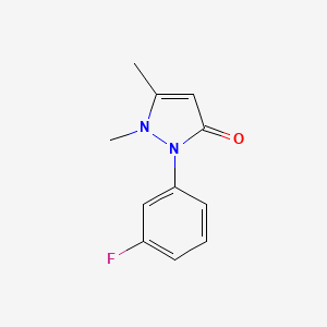 molecular formula C11H11FN2O B14740979 2-(3-Fluorophenyl)-1,5-dimethyl-1,2-dihydro-3h-pyrazol-3-one CAS No. 6286-80-2
