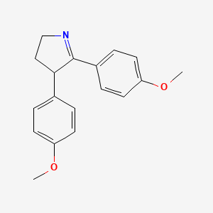 molecular formula C18H19NO2 B14741020 2,3-Bis(p-methoxyphenyl)1-pyrroline CAS No. 5782-30-9