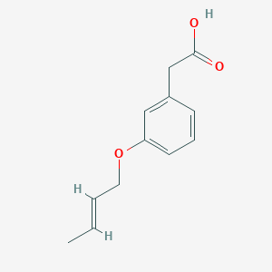 molecular formula C12H14O3 B1474119 2-[3-(But-2-en-1-yloxy)phenyl]acetic acid CAS No. 1251405-62-5