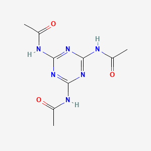 molecular formula C9H12N6O3 B14741201 N-(4,6-diacetamido-1,3,5-triazin-2-yl)acetamide CAS No. 5637-82-1