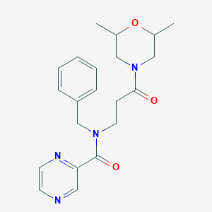 molecular formula C21H26N4O3 B14741244 N-benzyl-N-[3-(2,6-dimethylmorpholin-4-yl)-3-oxo-propyl]pyrazine-2-carboxamide CAS No. 6038-84-2