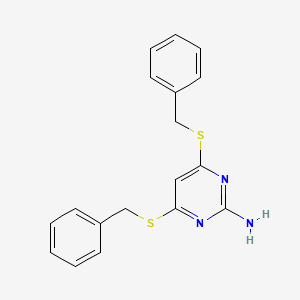 molecular formula C18H17N3S2 B14741251 4,6-Bis(benzylsulfanyl)pyrimidin-2-amine CAS No. 6307-33-1