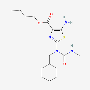 molecular formula C17H28N4O3S B14741315 Butyl 5-amino-2-[(cyclohexylmethyl)(methylcarbamoyl)amino]-1,3-thiazole-4-carboxylate CAS No. 6315-66-8