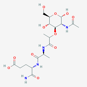 (4S)-4-[[(2S)-2-[2-[(2S,3R,4R,5S,6R)-3-Acetamido-2,5-dihydroxy-6-(hydroxymethyl)oxan-4-yl]oxypropanoylamino]propanoyl]amino]-5-amino-5-oxopentanoic acid