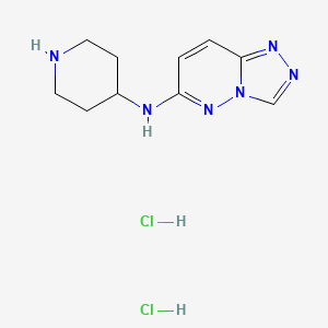 molecular formula C10H16Cl2N6 B1474140 N-(piperidin-4-yl)-[1,2,4]triazolo[4,3-b]pyridazin-6-amine dihydrochloride CAS No. 2098129-45-2