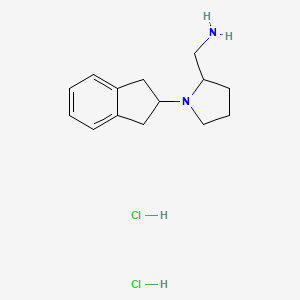 (1-(2,3-dihydro-1H-inden-2-yl)pyrrolidin-2-yl)methanamine dihydrochloride