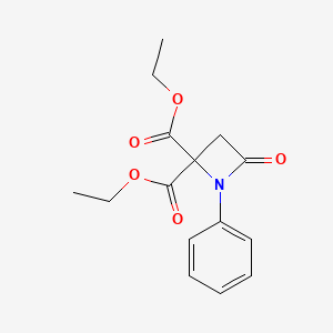 molecular formula C15H17NO5 B14741493 Diethyl 4-oxo-1-phenylazetidine-2,2-dicarboxylate CAS No. 5634-63-9