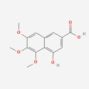 molecular formula C14H14O6 B14741558 2-Naphthalenecarboxylic acid, 4-hydroxy-5,6,7-trimethoxy- CAS No. 2982-16-3