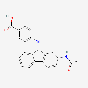 molecular formula C22H16N2O3 B14741643 4-((2-(acetylamino)-9H-fluoren-9-ylidene)amino)benzoic acid CAS No. 5454-41-1