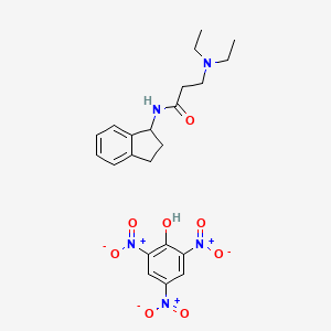 molecular formula C22H27N5O8 B14741648 N-(2-Diethylaminopropionyl)-1-indanamine picrate CAS No. 6520-65-6