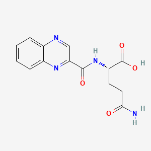 molecular formula C14H14N4O4 B14741655 Glutamine, N-(2-quinoxaloyl)-, l- CAS No. 5569-98-2