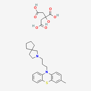 molecular formula C30H38N2O7S B14741671 Phenothiazine, 10-(3-(2-azaspiro(4.4)non-2-yl)propyl)-7-methyl-, citrate, hydrate CAS No. 6593-04-0