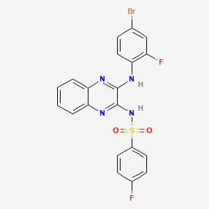 molecular formula C20H13BrF2N4O2S B14741712 N-[3-(4-Bromo-2-fluoroanilino)quinoxalin-2-yl]-4-fluorobenzene-1-sulfonamide CAS No. 4881-85-0