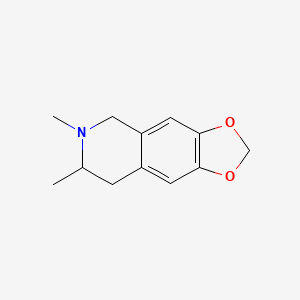 molecular formula C12H15NO2 B14741733 6,7-Dimethyl-5,6,7,8-tetrahydro-2H-[1,3]dioxolo[4,5-g]isoquinoline CAS No. 6268-87-7