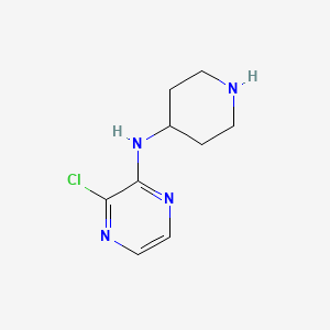 molecular formula C9H13ClN4 B1474203 3-chloro-N-(piperidin-4-yl)pyrazin-2-amine CAS No. 1378866-09-1