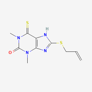 molecular formula C10H12N4OS2 B14742193 Theophylline, 8-allylthio-6-thio- CAS No. 6493-39-6