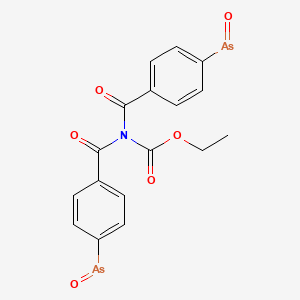 molecular formula C17H13As2NO6 B14742226 Ethyl bis[4-(oxoarsanyl)benzoyl]carbamate CAS No. 5450-50-0