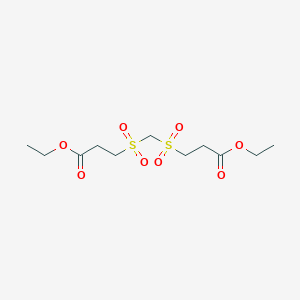 molecular formula C11H20O8S2 B14742261 Ethyl 3-[(3-ethoxy-3-oxopropyl)sulfonylmethylsulfonyl]propanoate CAS No. 6331-25-5