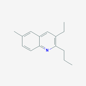 molecular formula C15H19N B14742264 Quinoline, 3-ethyl-6-methyl-2-propyl- CAS No. 3299-45-4