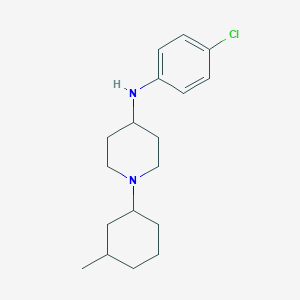 molecular formula C18H27ClN2 B14742355 N-(4-chlorophenyl)-1-(3-methylcyclohexyl)piperidin-4-amine CAS No. 5529-46-4