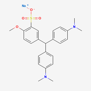 molecular formula C24H27N2NaO4S B14742485 Benzenesulfonic acid, 5-(bis(4-(dimethylamino)phenyl)methyl)-2-methoxy-, sodium salt CAS No. 6310-59-4
