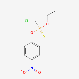 molecular formula C9H11ClNO4PS B14742538 Phosphonothioic acid, (chloromethyl)-, O-ethyl O-p-nitrophenyl ester CAS No. 2425-19-6