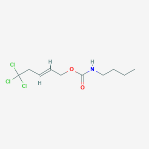molecular formula C10H16Cl3NO2 B14742583 [(E)-5,5,5-trichloropent-2-enyl] N-butylcarbamate CAS No. 5012-52-2