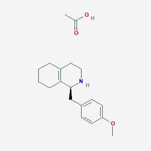 molecular formula C19H27NO3 B147426 Acetic acid;(1S)-1-[(4-methoxyphenyl)methyl]-1,2,3,4,5,6,7,8-octahydroisoquinoline CAS No. 103573-39-3