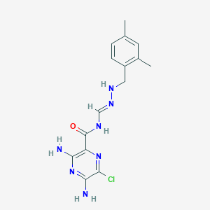 molecular formula C15H18ClN7O B14742687 Pyrazinecarboxamide, 3,5-diamino-6-chloro-N-((((2,4-dimethylphenyl)methyl)amino)iminomethyl)- CAS No. 2093-13-2