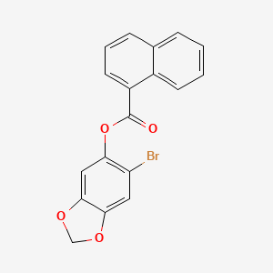 molecular formula C18H11BrO4 B14742689 (6-Bromo-1,3-benzodioxol-5-yl) naphthalene-1-carboxylate CAS No. 6316-28-5