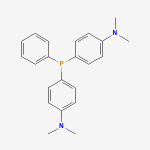 molecular formula C22H25N2P B14742769 Benzenamine, 4,4'-(phenylphosphinidene)bis[N,N-dimethyl- CAS No. 1100-11-4