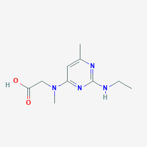 molecular formula C10H16N4O2 B1474280 N-(2-(ethylamino)-6-methylpyrimidin-4-yl)-N-methylglycine CAS No. 1706447-75-7