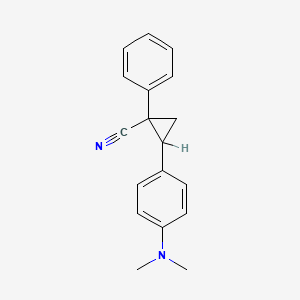 molecular formula C18H18N2 B14742898 Cyclopropanecarbonitrile, 2-(p-(dimethylamino)phenyl)-1-phenyl- CAS No. 6114-58-5