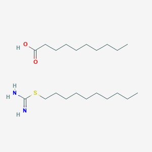 molecular formula C21H44N2O2S B14742976 decanoic acid;decyl carbamimidothioate CAS No. 6326-52-9