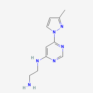molecular formula C10H14N6 B1474302 N1-(6-(3-methyl-1H-pyrazol-1-yl)pyrimidin-4-yl)ethane-1,2-diamine CAS No. 1706438-25-6