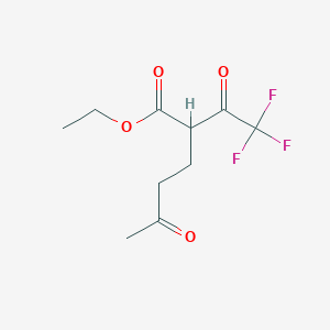 molecular formula C10H13F3O4 B14743229 Hexanoic acid, 5-oxo-2-(trifluoroacetyl)-, ethyl ester CAS No. 1840-80-8