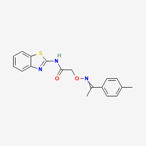 molecular formula C18H17N3O2S B14743231 N-benzothiazol-2-yl-2-[1-(4-methylphenyl)ethylideneamino]oxy-acetamide CAS No. 4876-66-8
