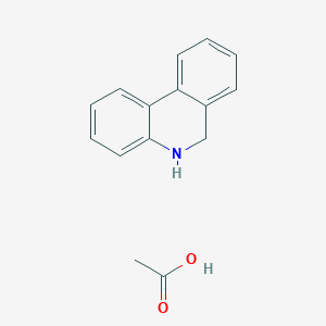 molecular formula C15H15NO2 B14743268 Acetic acid; 5,6-dihydrophenanthridine CAS No. 5328-29-0