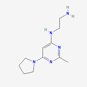 molecular formula C11H19N5 B1474340 N1-(2-methyl-6-(pyrrolidin-1-yl)pyrimidin-4-yl)ethane-1,2-diamine CAS No. 1706447-09-7