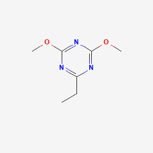 molecular formula C7H11N3O2 B14743400 2-Ethyl-4,6-dimethoxy-1,3,5-triazine CAS No. 705-78-2