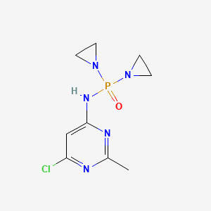 molecular formula C9H13ClN5OP B14743525 Phosphinic amide, P,P-bis(1-aziridinyl)-N-(6-chloro-2-methyl-4-pyrimidinyl)- CAS No. 2800-92-2