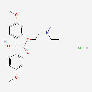 molecular formula C22H30ClNO5 B14743546 Benzilic acid, 4,4'-dimethoxy-, 2-(diethylamino)ethyl ester, hydrochloride CAS No. 2276-89-3