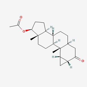 molecular formula C22H32O3 B14743622 (1s,3As,3br,5as,7ar,8as,8bs,8cs,10as)-8b,10a-dimethyl-7-oxooctadecahydrocyclopenta[a]cyclopropa[g]phenanthren-1-yl acetate CAS No. 2205-90-5